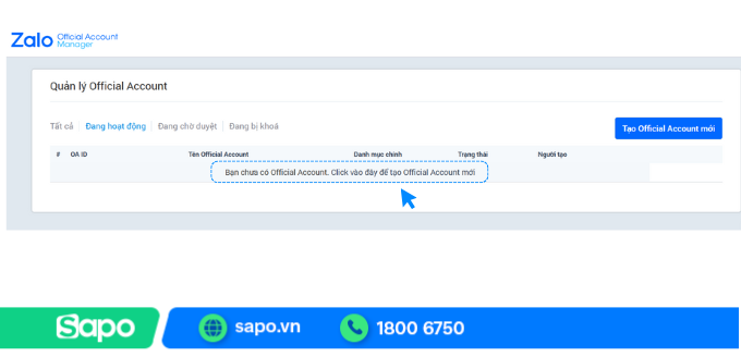 cách tạo zalo oa 3