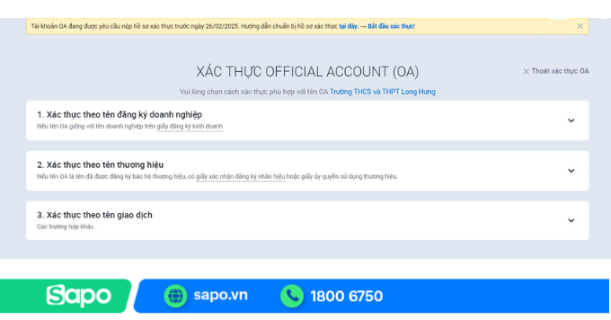cách tạo zalo oa 6