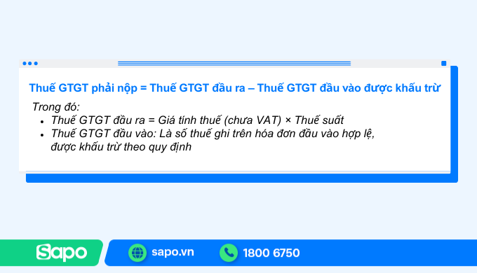 công thức tính thuế GTGT