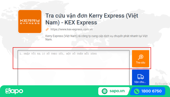 Hướng dẫn tra cứu vận đơn Kerry