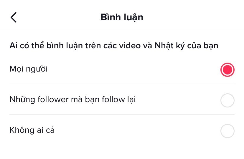 Lựa chọn người bình luận trên video của bạn