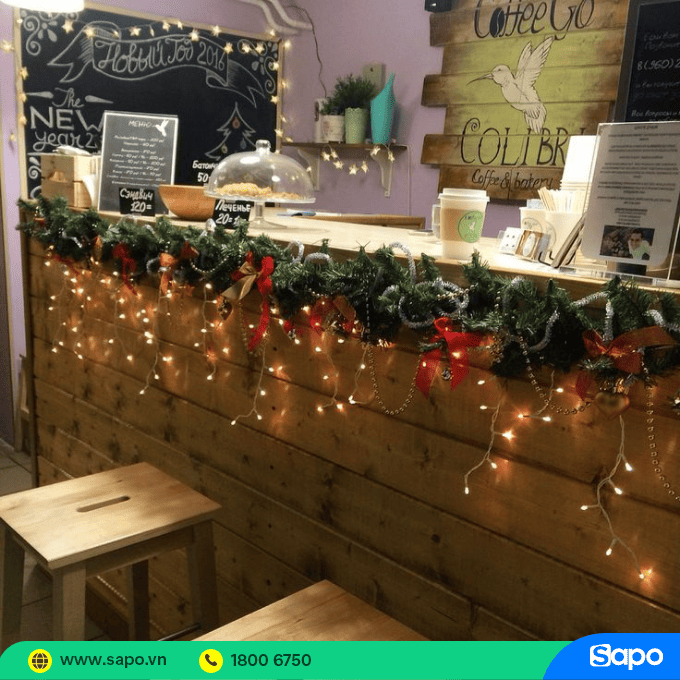 Trang trí noel cho quán cafe