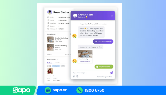 Phần mềm chat đa kênh Chative.io