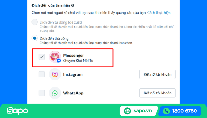 chọn Messenger