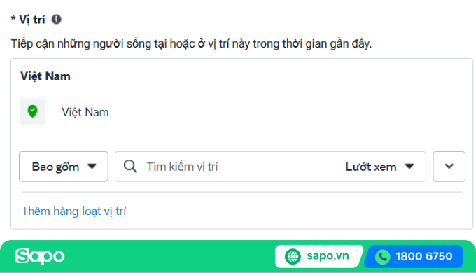 chọn khu vực địa lý