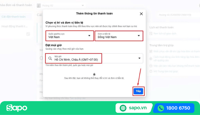 chọn quốc gia, tiền tệ, múi giờ