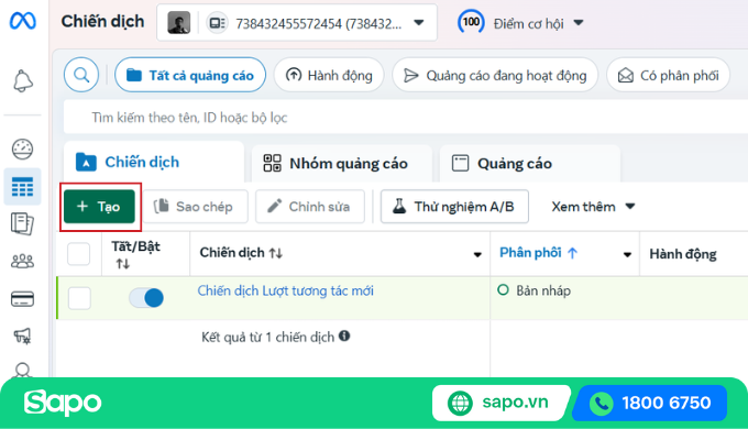 tạo chiến dịch quảng cáo facebook