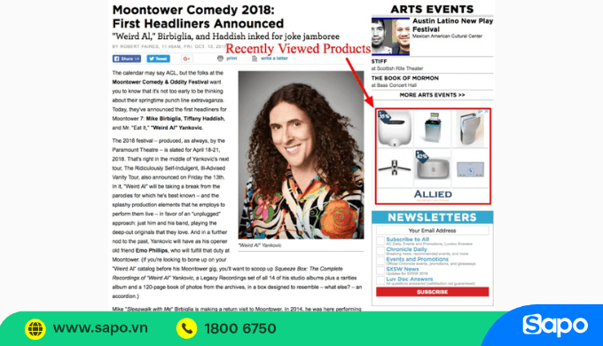 Mẫu quảng cáo sản phẩm động trên website