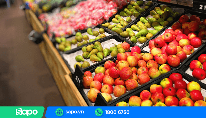 Trang trí kệ bán trái cây