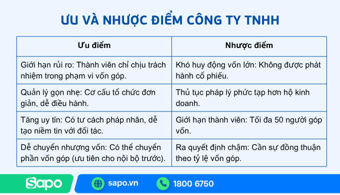 ưu và nhược điểm của cty TNHH