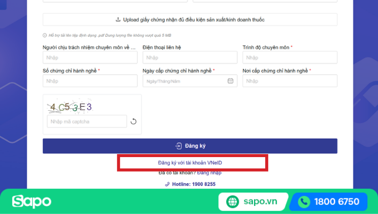 đăng ký hệ thống CSDL về dược với VNeID