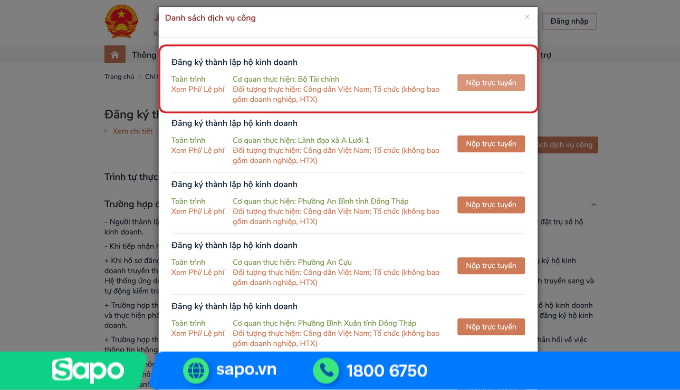 nộp hồ sơ online