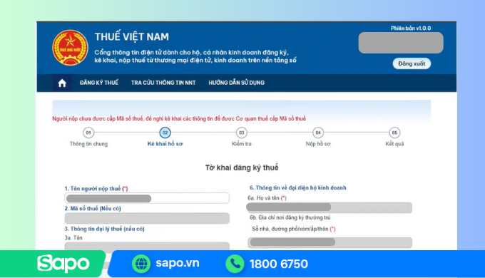 Tờ khai đăng ký thuế