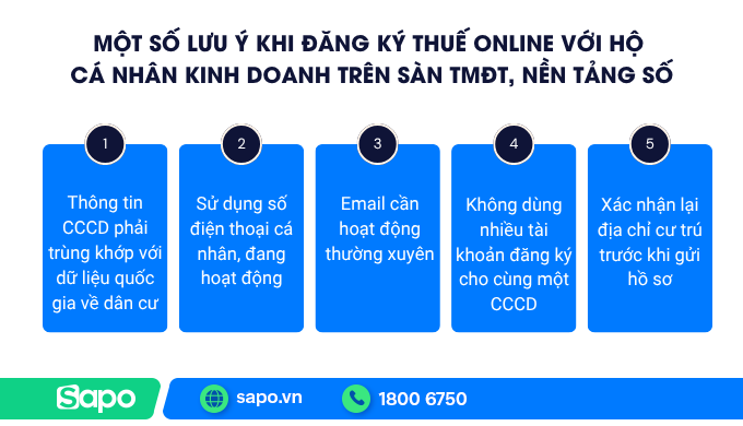 Một số lưu ý khi đăng ký thuế online với hộ cá nhân kinh doanh qua sàn