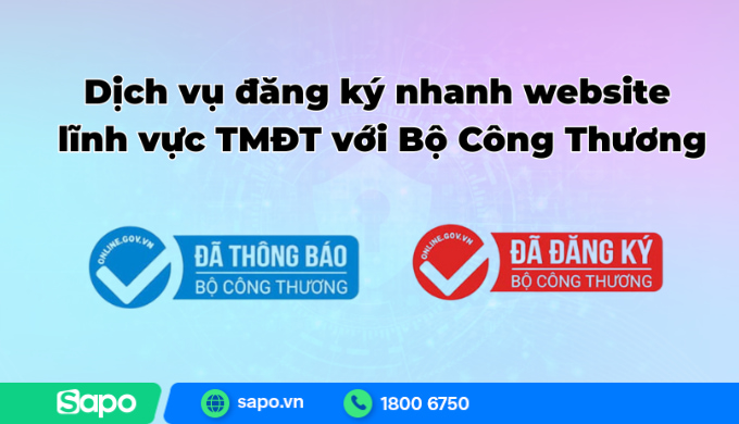 Hỗ trợ đăng ký website với Bộ Công Thương từ Sapo
