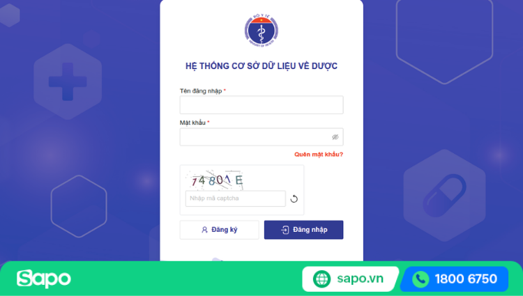 Nhập captionBước 6: Đăng nhập hệ thống CSDL về Dược
