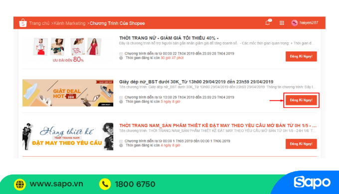 Cập nhật sản phẩm Shopee