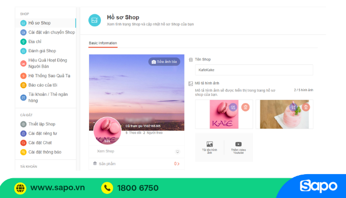 Tạo gian hàng Shopee