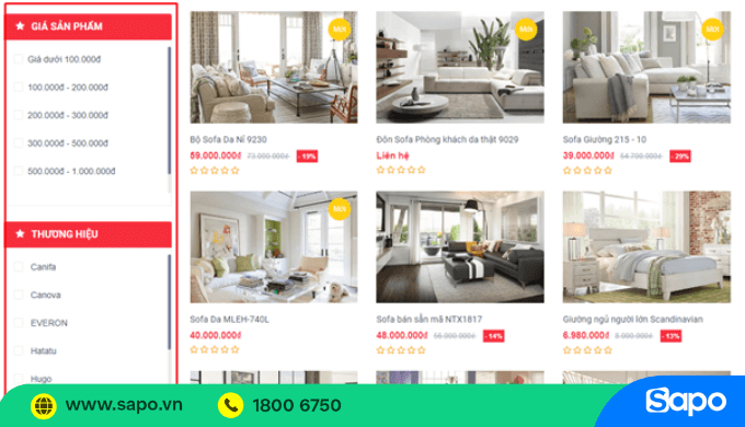 Bộ lọc sản phẩm thông minh