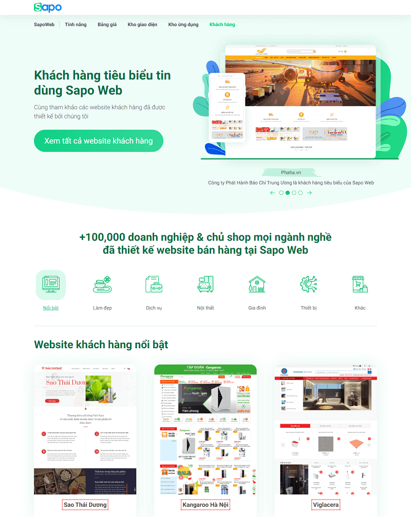 Website khách hàng tiêu biểu của đơn vị thiết kế web chuyên nghiệp - Sapo Web