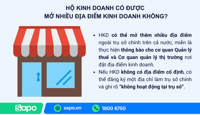 hkd có được mở nhiều địa điểm kinh doanh không?