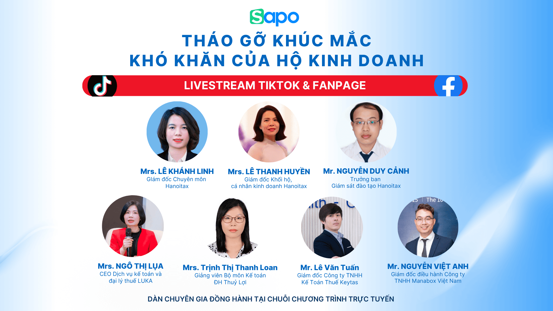 Dàn chuyên gia Thuế đồng hành cùng hộ kinh doanh trong chuỗi chương trình tư vấn của Sapo