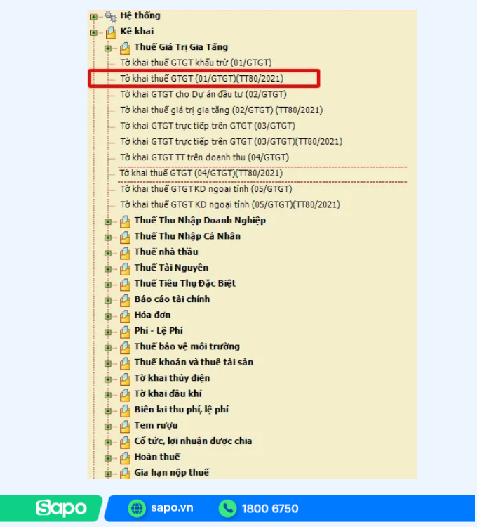 Chọn loại tờ khai