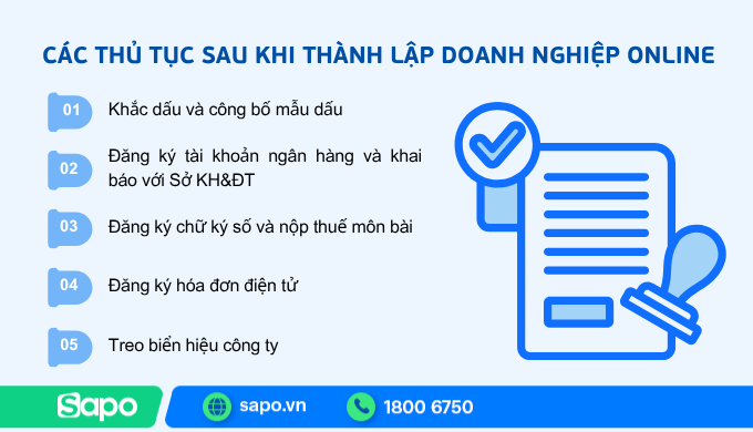 các thủ tục sau khi đăng ký doanh nghiệp