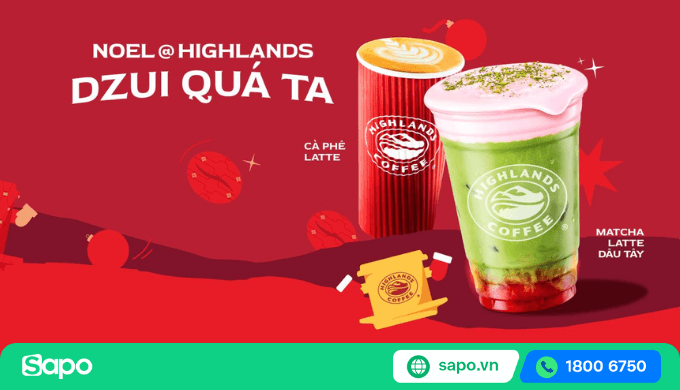 bst giáng sinh của highland coffee