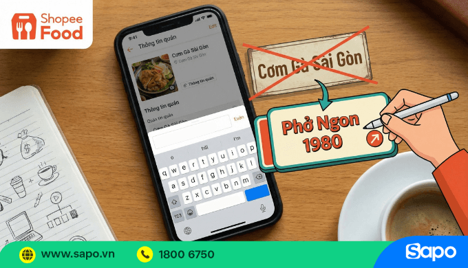 đổi tên quán trên shopeefood