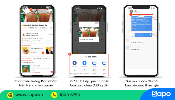 tạo đơn nhóm shopeefood
