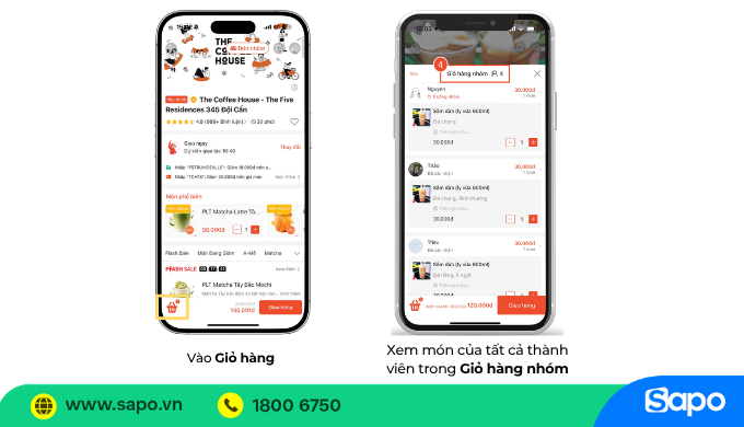 shopeefood đặt theo nhóm