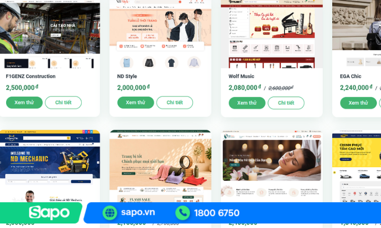 Kho giao diện đa dạng của Sapo