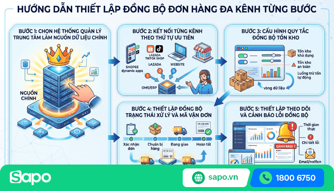 đồng bộ đơn hàng đa kênh