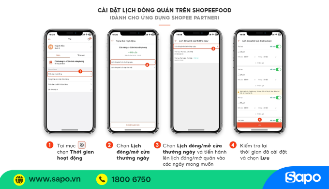 cách đóng quán trên shopeefood