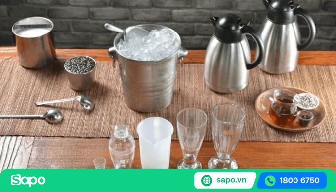 các dụng cụ pha trà sữa