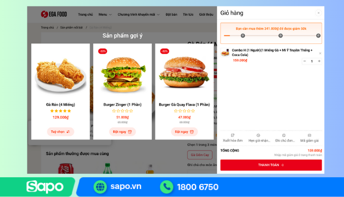 Đề xuất mua thêm trên Ega Food