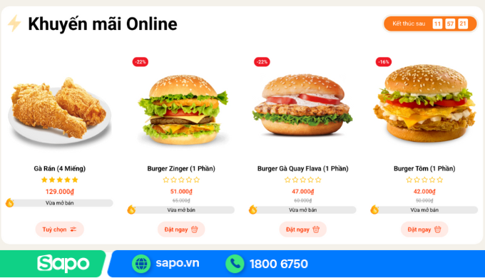 Flash Sale trên Ega Food