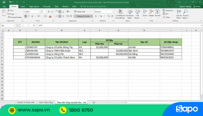 File excel công nợ