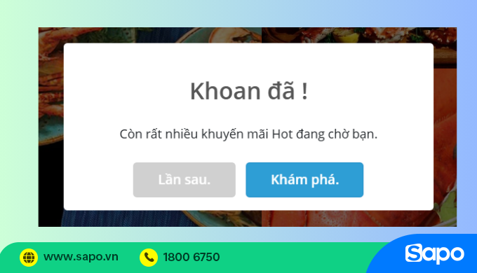 Pop up chuẩn bị rời trang