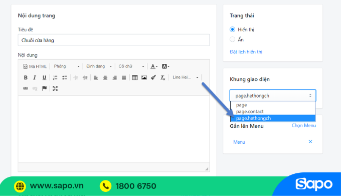 Giao diện trang quản trị website