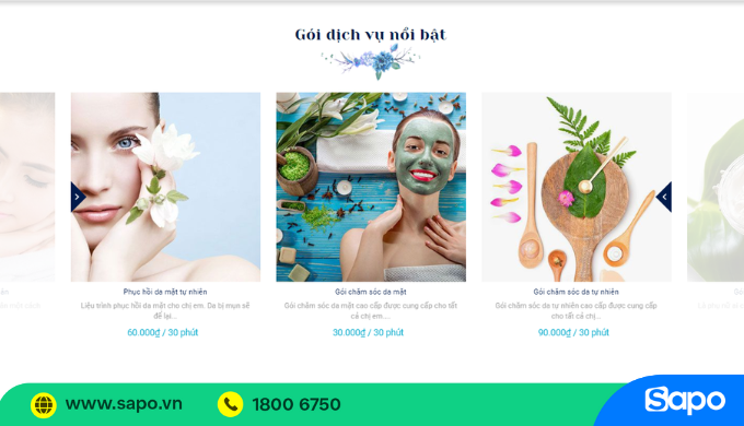 Web Spa làm đẹp ấn tượng