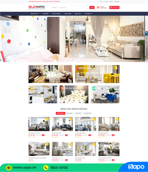 Giao diện web thương mại điện tử