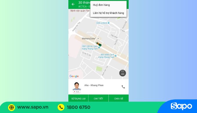 Hủy đơn hàng AhaMove