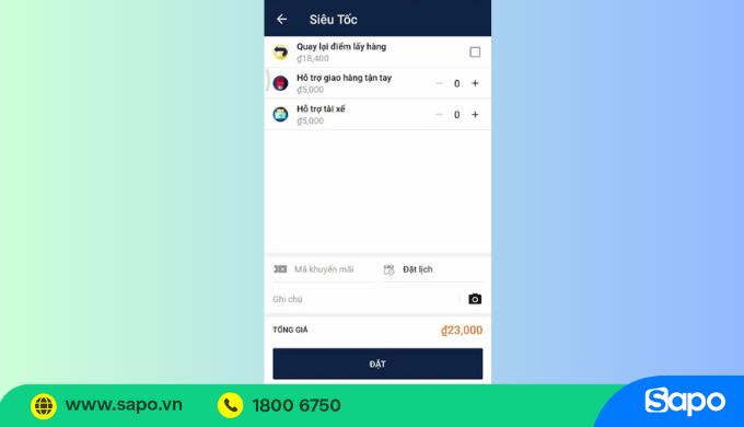 Ghi chú giao hàng trên AhaMove