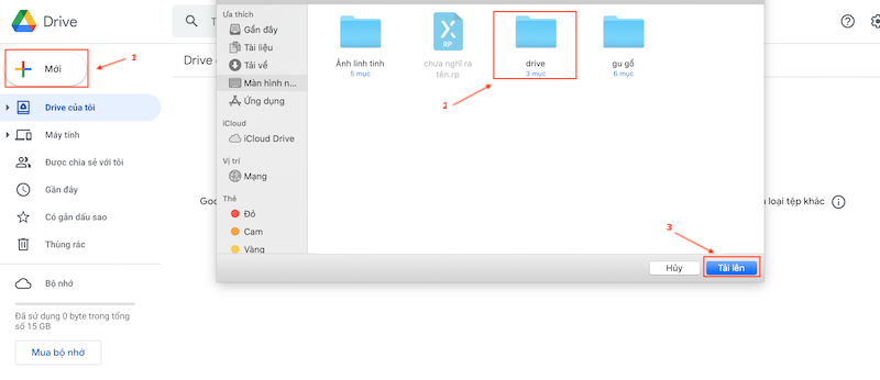Tải tài liệu lên Google Drive
