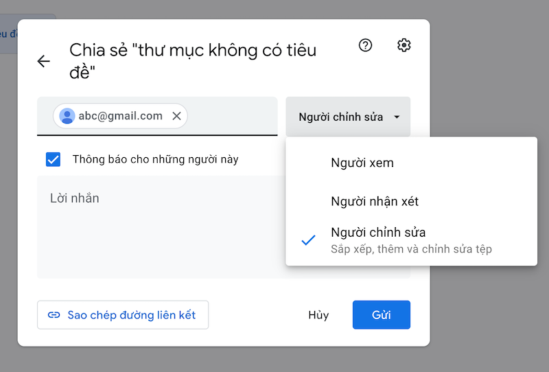 Chia sẻ các tài liệu trên Google Drive