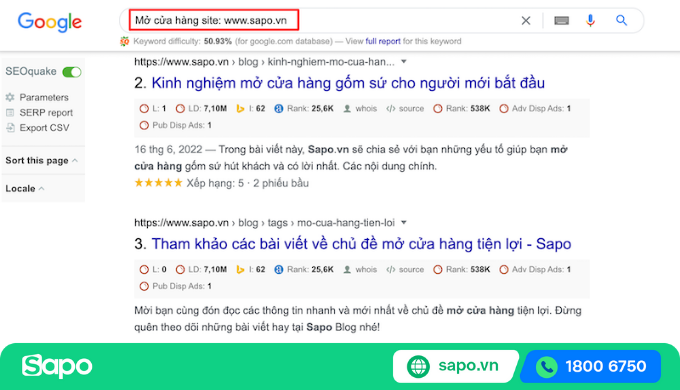 tìm kiếm thông tin về trang web