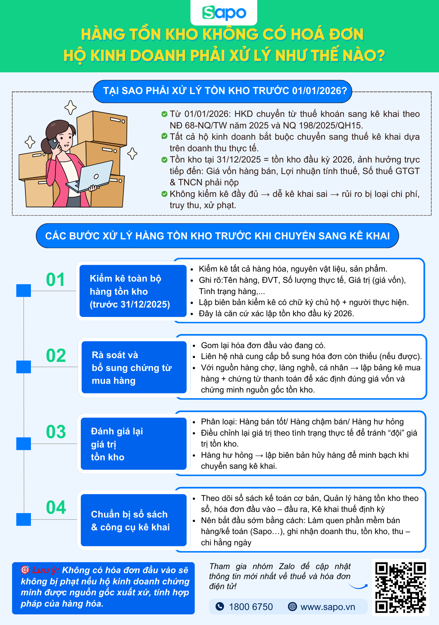 Các bước xử lý hàng tồn kho trước khi chuyển sang kê khai