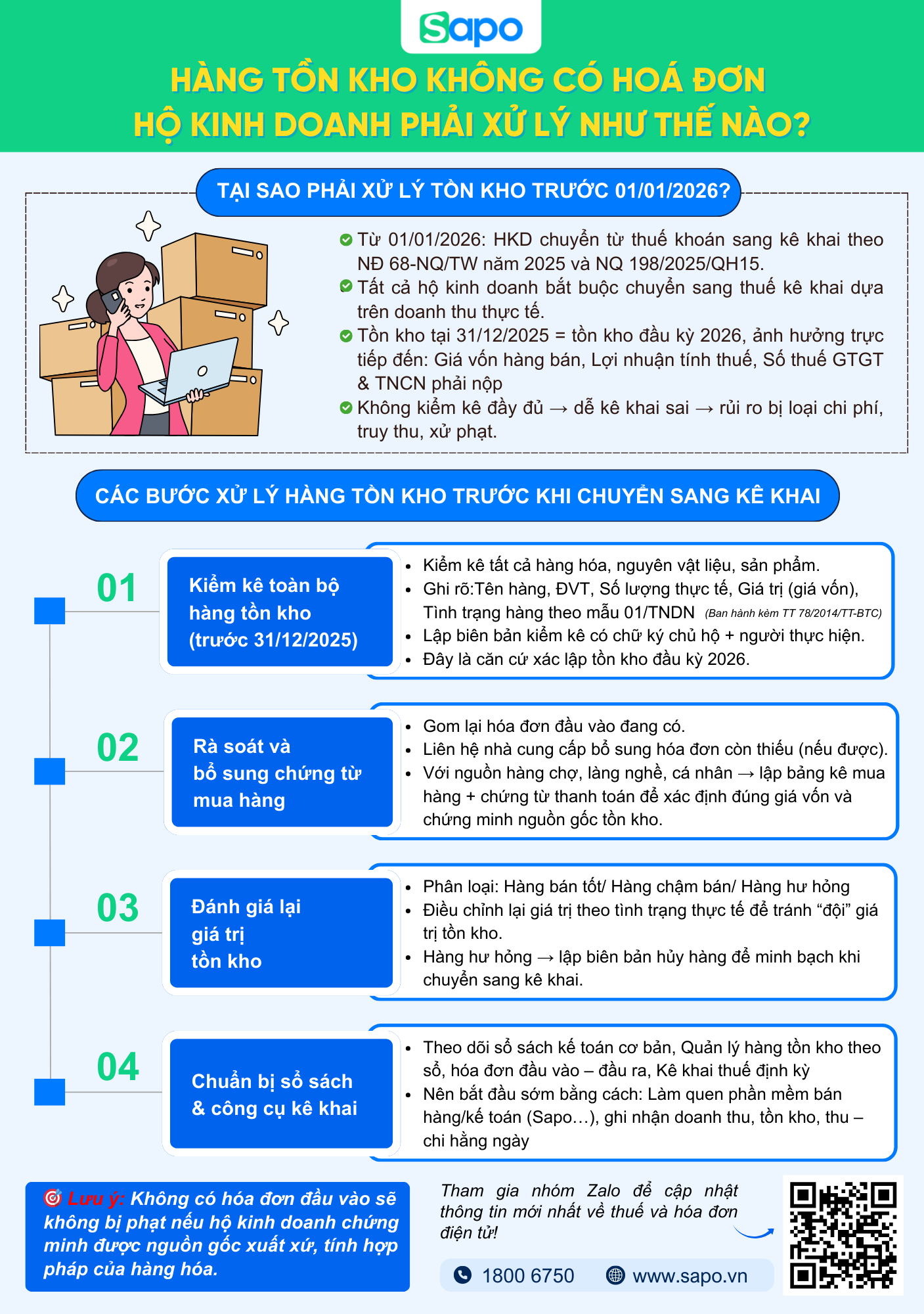Hàng tồn kho không có hoá đơn Hộ kinh doanh phải xử lý như thế nào?